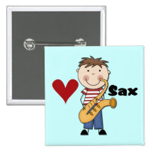 Saxofon - Male Tshirts och gåvor Knapp Med Nål