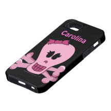 Schädel för Rosa miserabeler flickaktigt mit Bogen iPhone 5 Case-Mate Cases