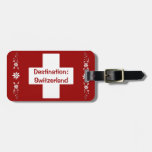 Schweizareflagga och edelweiss bagageetiketter