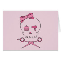 Scissor den åtfölja skallen för hår & Crossbones ( Hälsningskort