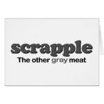 Scrapple grå färgkött kort