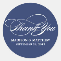 SCRIPTED | WEDDING THANK YOU FAVOR LABEL ROUND STICKER