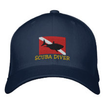 SCUBAdykarehajen besegrar flagga broderade locket Hatt