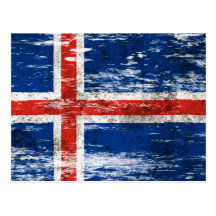 Scuffed och ha på sig isländsk flagga vykort