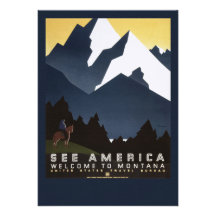 Se Amerika-Montana Anpassningsbara Inbjudningskort