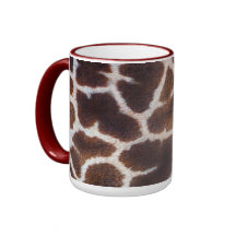 Se av afrikagiraff flår verkställer kaffe mugg