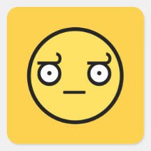 Se av ogillandesmiley face fyrkantiga klistermärken