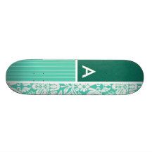 Seafoam grönt damastast mönster skate board deck