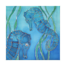 Seahorses Sträckta Kanvas Tryck