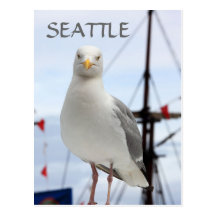 Seattle, fiskmås- och fartygvykort