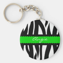 Sebra görat randig mönsterpersonlignamn Keychain Nyckel Ring