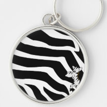 Sebra med zebra ränder nyckel ring