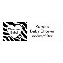 Sebrababy shower visitkort mallar