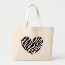 Sebrahjärta Tote Bags