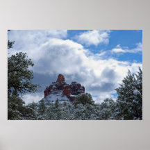 Sedona snönedgångar sätta en klocka på på sten 281 affisch