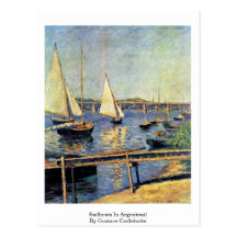 Segelbåtar i Argenteuil av Gustave Caillebotte Vykort