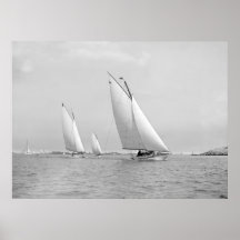 Segla nära Marblehead, 1901 Print