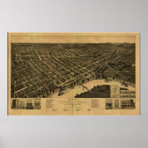 Selma Alabama 1887 antika panorama- karta Affischer
