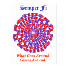 Semper Fi Ambigram Vykort