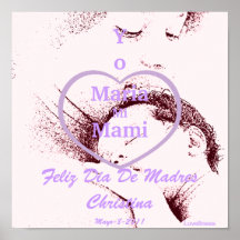 Sepia "Yo Amo spanjor Poster-Cust. för Mi en Mami" Posters