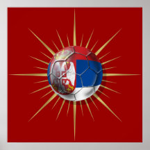Serbia fotboll Starburst Affischer