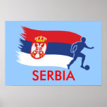 Serbia fotbollflagga posters