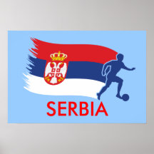 Serbia fotbollflagga posters