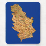 Serbia karta Mousepad Mus Mattor