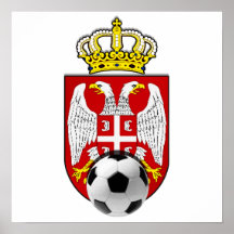 Serbia Srbija för Beli Orlovi vitörnar fotboll Print