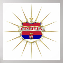 Serbia Srbija fotbollfotboll skyddar Affisch