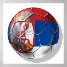 Serbisk fotboll bollälskare Srbija för 2014 vm Affisch