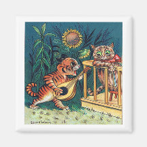 Serenade för Louis Wain kattvalentin Magneter För Kylskåp