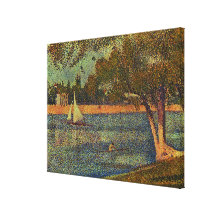 Seurats flod Seine på Stor-Jatte La (1888) Canvasduk Med Gallerikvalitet