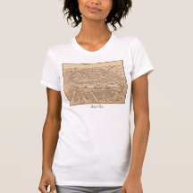 Seville/Sevilla Spanien antik karta Tee Shirts