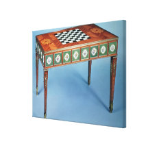 Sevres lekbord med porslinplattor sträckta canvas tryck