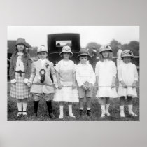 Sex gulliga ungar, tidig sort1900s affisch