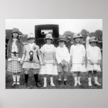 Sex gulliga ungar, tidiga 1900s affisch