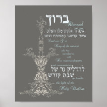 Shabbat stearinljusvälsignelse affisch