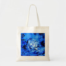 Shabby chicblommor tote bags