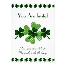 Shamrock och fyrklövert anpassningsbara inbjudningskort