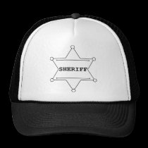 Sheriffstjärna - vit & svart kepsar