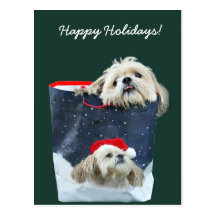 Shih Tzu julgåva Vykort