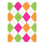 Shock rosa, orange & limefrukt Argyle Inbjudan