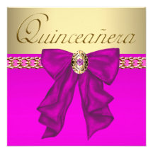 Shock rosa Quinceanera Anpassningsbara Tillkännagivanden