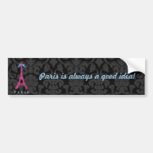 Shock rosaEiffel torn i fauxglitter Bildekaler
