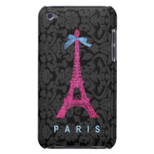 Shock rosaEiffel torn i fauxglitter iPod Touch Fodraler