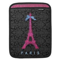 Shock rosaEiffel torn i fauxglitter iPad Sleeve
