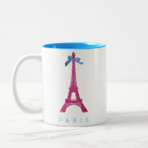 Shock rosaEiffel torn i fauxglitter Kaffe Koppar