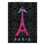 Shock rosaEiffel torn i fauxglitter Kort