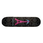 Shock rosaEiffel torn i fauxglitter Anpassad Skate Board